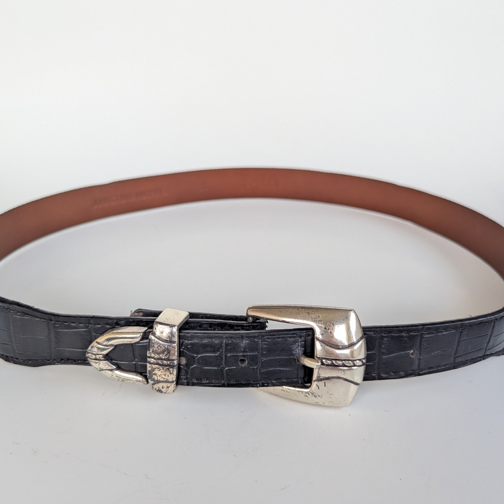 Johnston & Murphy Black and Brown Leather Belt - Picture 2 of 10